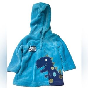 Swiggles Little Explorers Club blue fleece hoodie pullover size 6-9mos Dinosaur